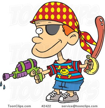 Cartoon Boy With Gun N5