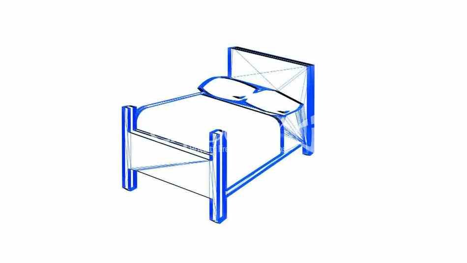 Drawing of the bed construction clipart