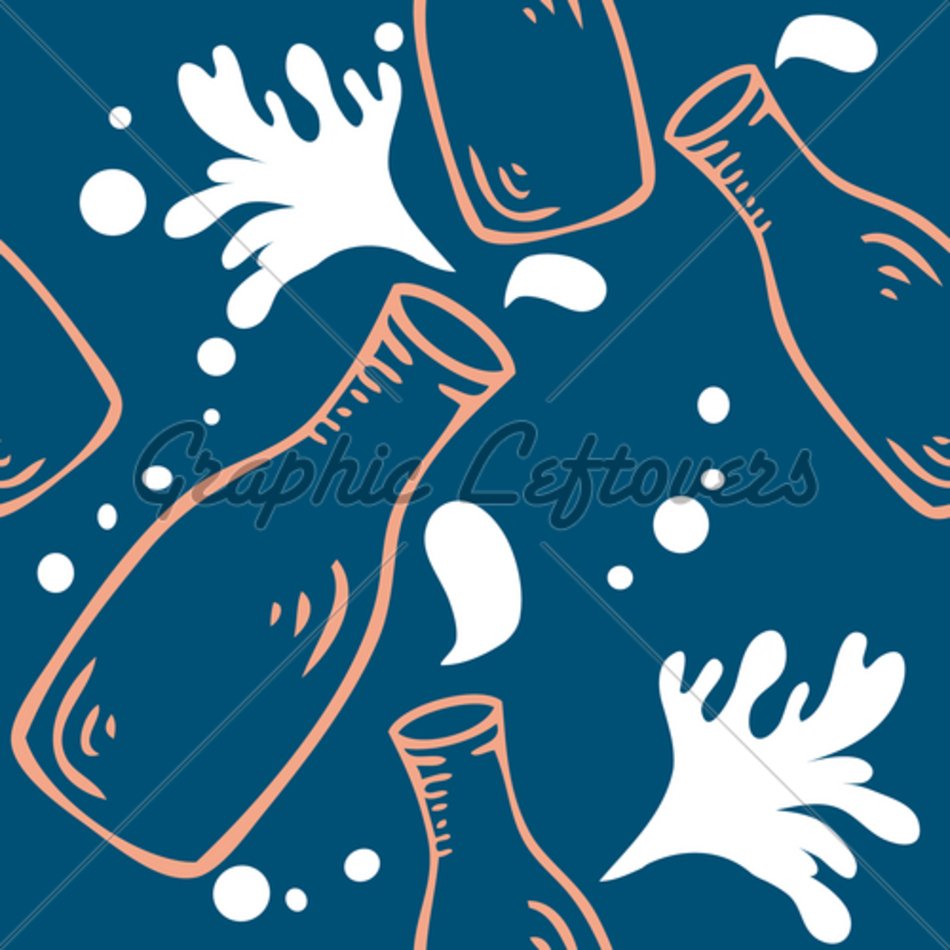 Fresh Milk Seamless Food Background Pattern Wit