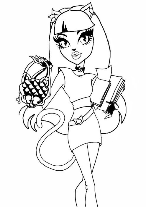 Monster High Catty Noir Coloring Pages