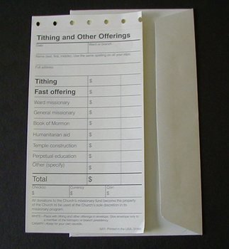 LDS Tithing Slip