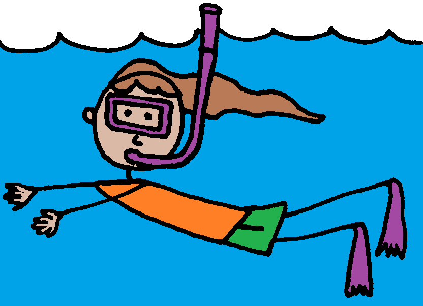 Colorful girl underwater clipart free image download