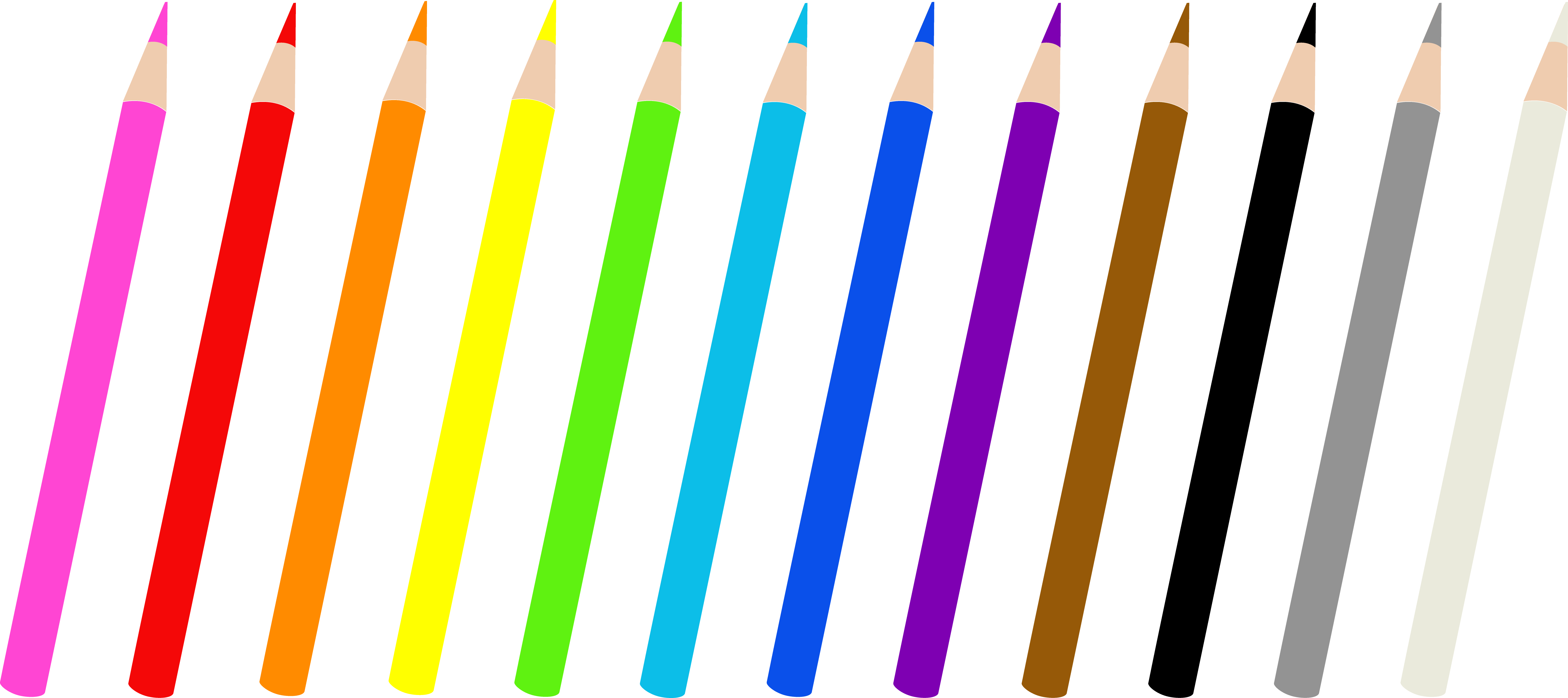 Color pencils on transparent background free image download