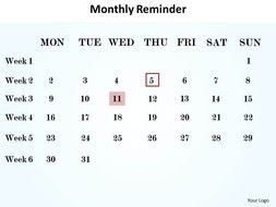 PowerPoint Monthly Calendars