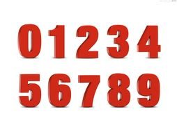 3D red numbers
