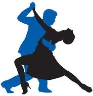 silhouettes of a dancing couple as a picture for clipart