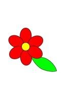 Ä°llustration of Red Flower and leaf