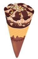 chocolate Ice Cream in Cone, drawing