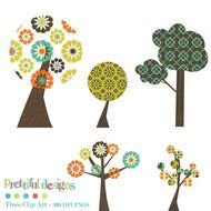 Clip Art Arbre R eacutetro Clipart Commercial Utilisation T eacutel eacutechargement