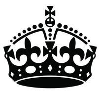 Black and white drawing of the crown clipart