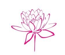 Japanese style drawing, Flower of water lily