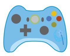 painted blue game controller