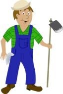 Colorful Cartoon Farmer clipart