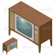 Vintage Television Clip Art N2