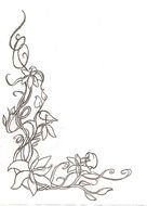 sketch of floral border