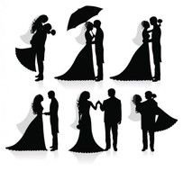 Wedding Party Silhouette Vector