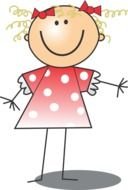 Colorful smiling girl clipart