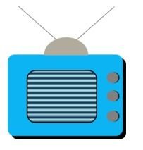 Old Classic Color TV With Antenna Vector Clip Art
