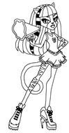 drawn Meowlody from Monster High cartoon in coloring book