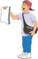 Newspaper Boy Cartoon N3