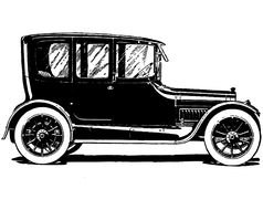 Black and white drawing of the vintage car clipart
