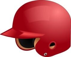 red Baseball Helmet drawing