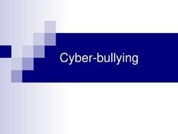 clipart of text purple and white design of cyber-bulling