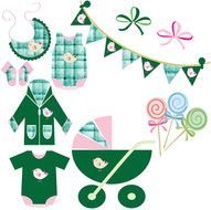 baby accessories as a graphic illustration