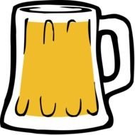 drawn beer mug on the white background