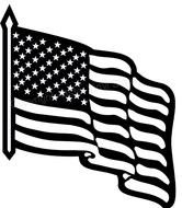 Waving American Flag Decals
