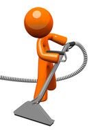 figurine of a man with a vacuum cleaner