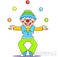 Circus Clown Juggling Clip Art N2