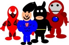 Superhero childe funny drawing