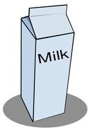 drawn box of milk and its shadow