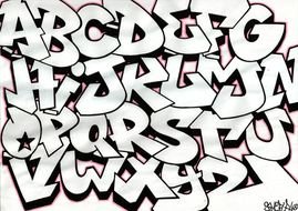 alphabet in graffiti style