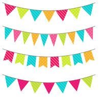 Colorful patterned flags clipart