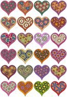 Beautiful ornamental hearts clipart