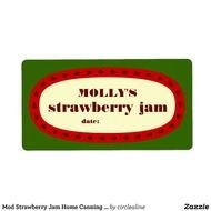 Mod Strawberry Jam Home Canning Jar Label