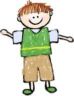 cheerful boy in graphic representation