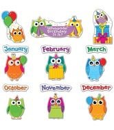 Colorful Owls Birthday set drawing