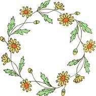 spring Floral Wreath drawing