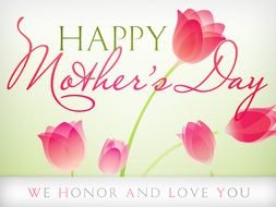 mother's day card with tulips