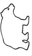 Black and white drawing of Polar Bear clipart