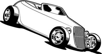 painted retro sports car