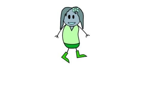 green Girl Stick drawing