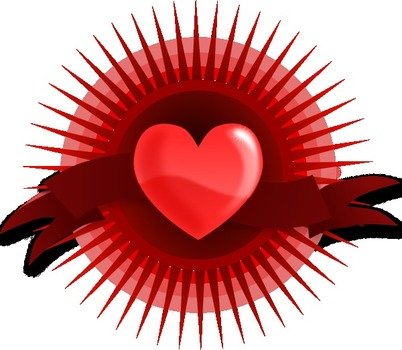 Heart With Banner Clip Art N3