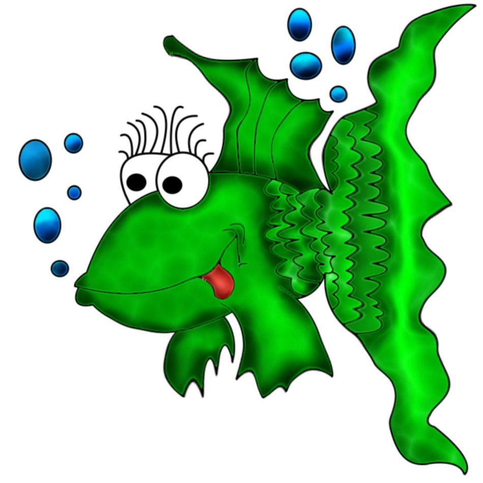 Green Cartoon Fish N2