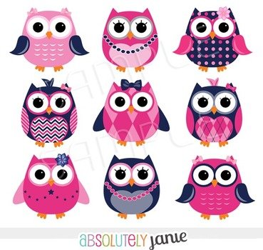 Pink Owl Clip Art N44