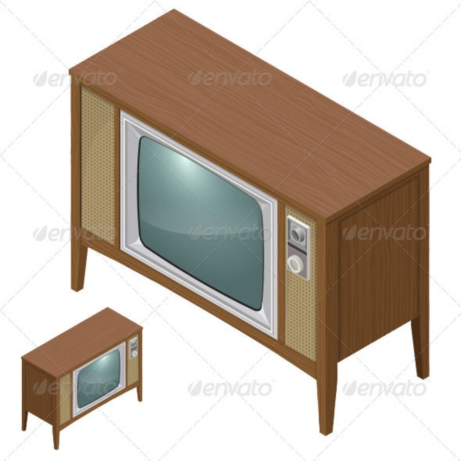 Vintage Television Clip Art N2
