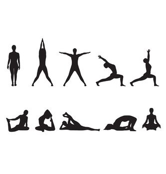 Yoga Silhouette Clip Art N25